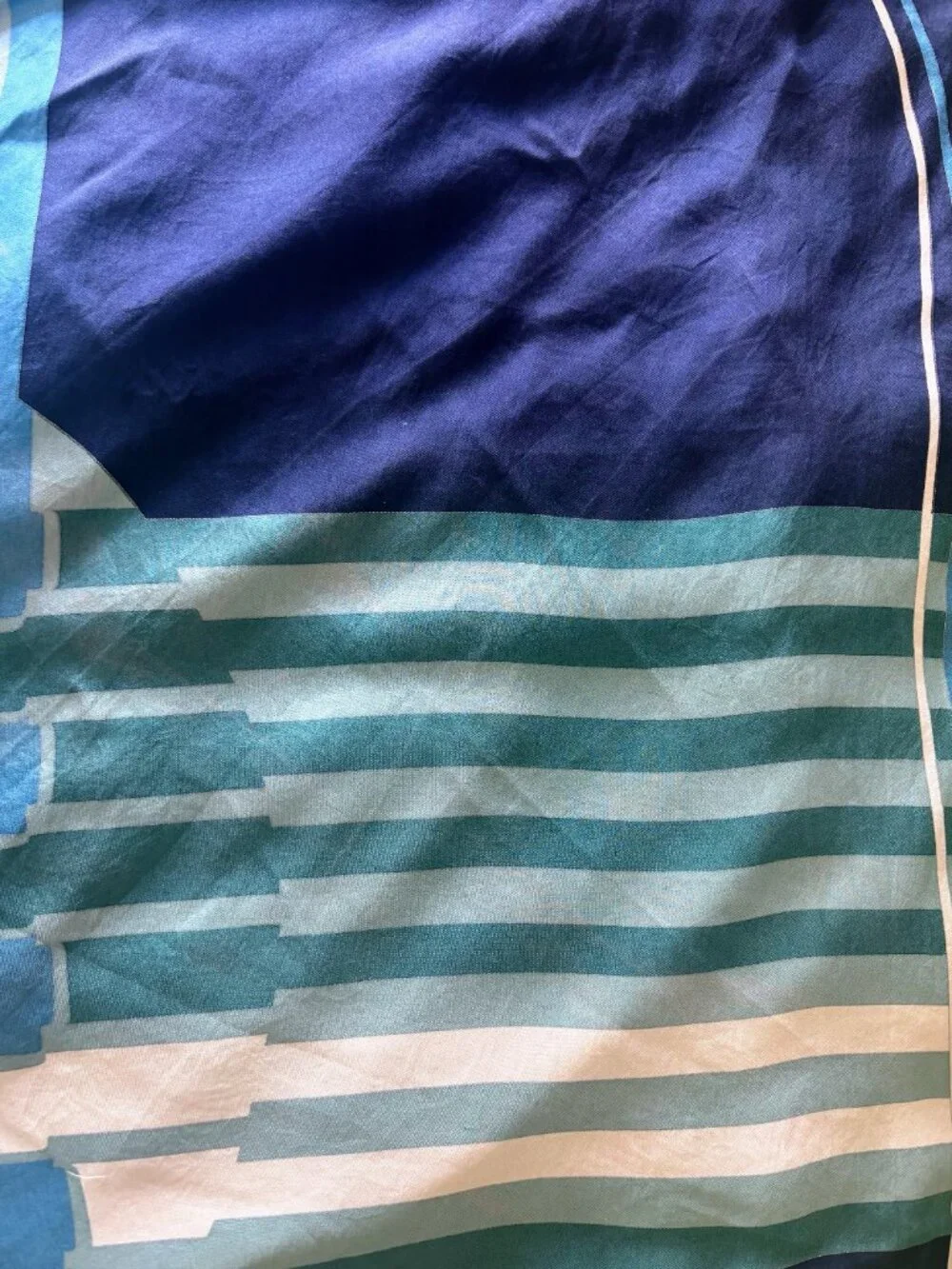 Vintage Christian Dior Art Deco-Style Silk Scarf